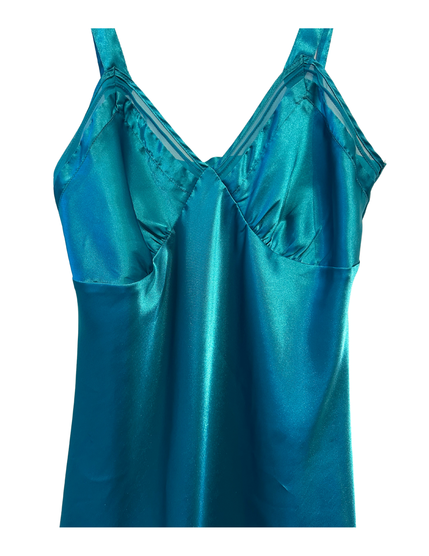 TEAL SATIN SLIP SMALL