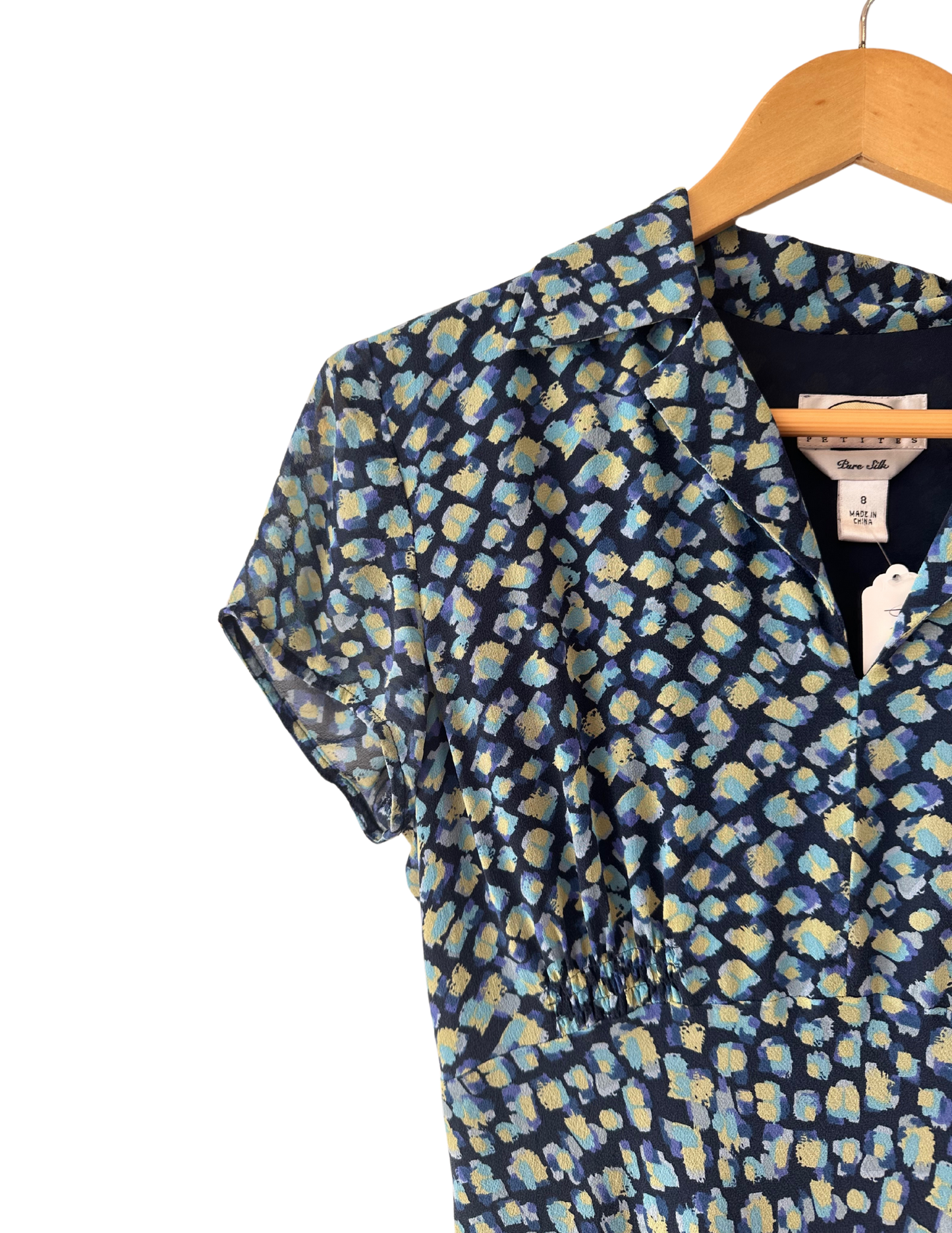 BLUE AND GREEN FLORAL MIDI DRESS SIZE 8