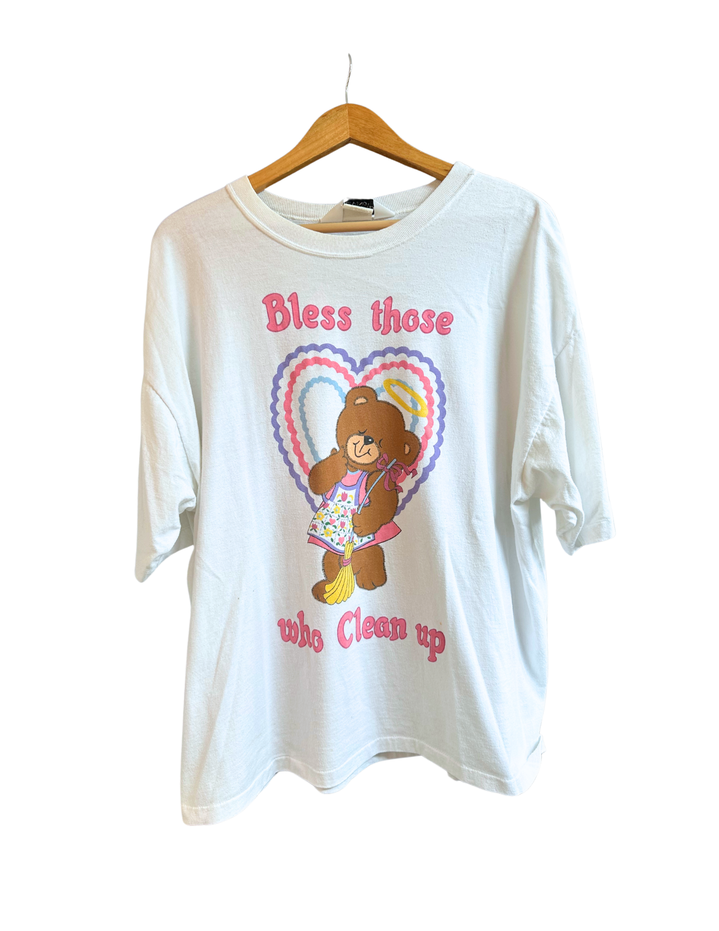 BLESS EM! CLEANING BEAR TSHIRT XL