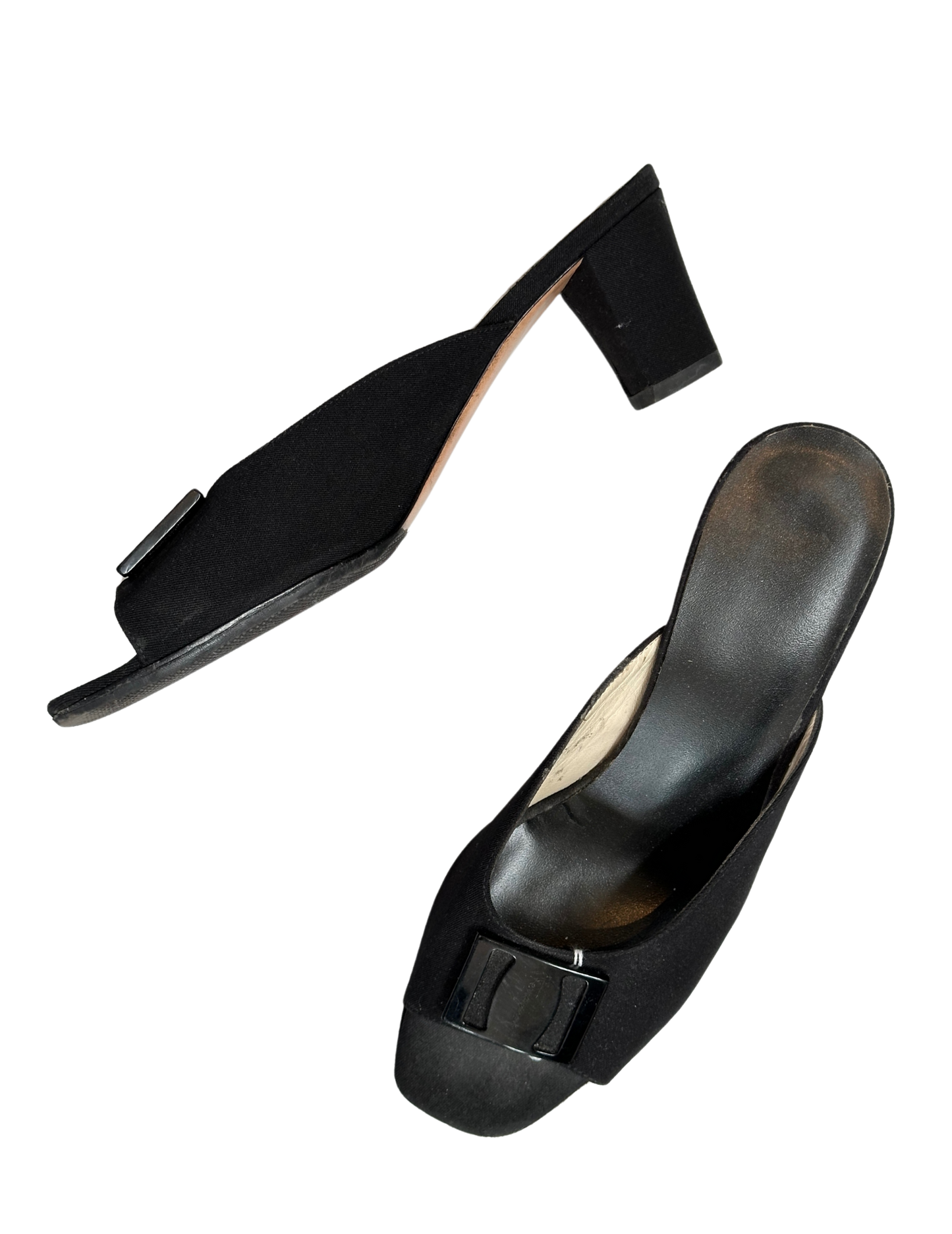 BLACK FERRAGAMO MULES SIZE 8.5
