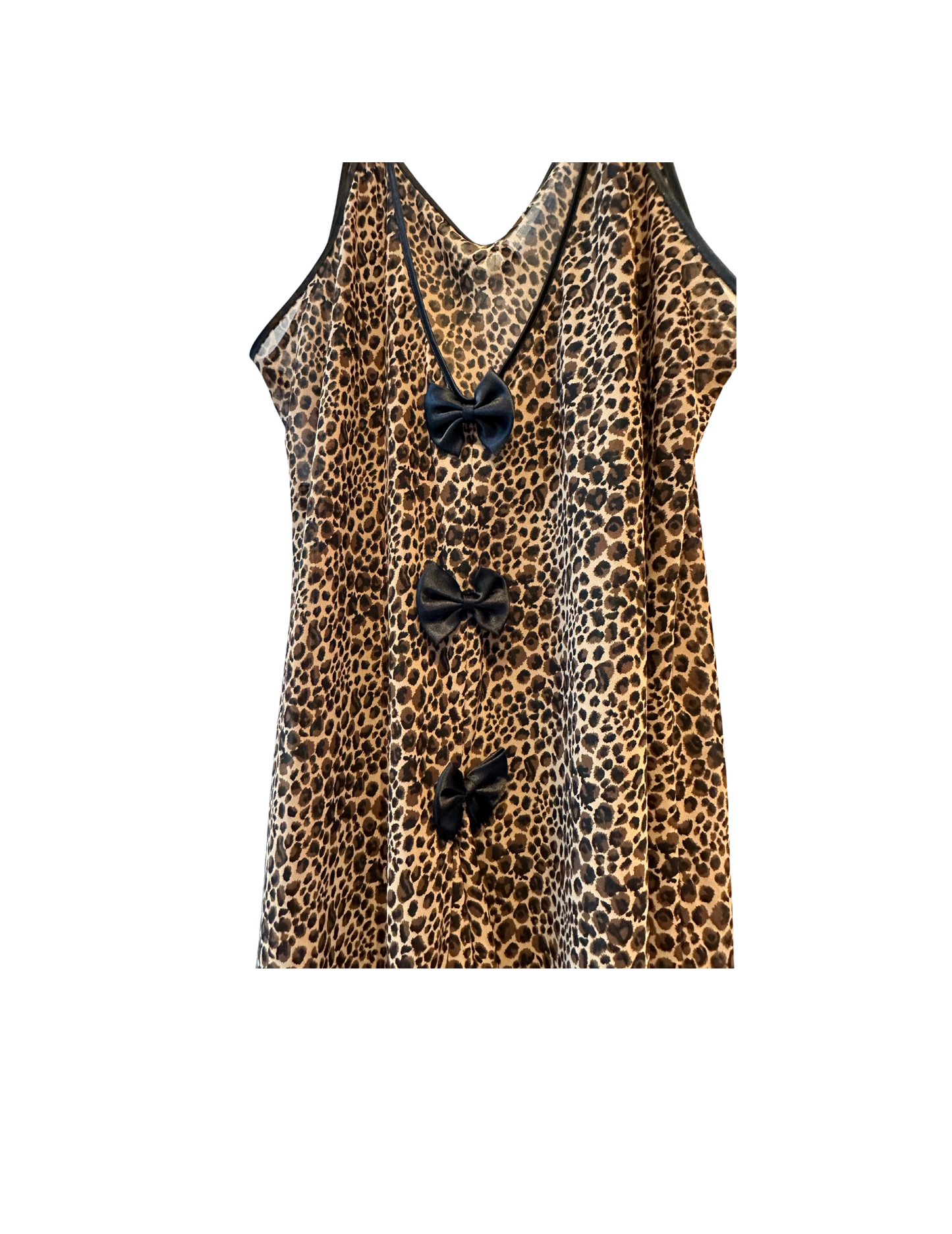 CHEETAH WITH BLACK BOWS SLIP LARGE