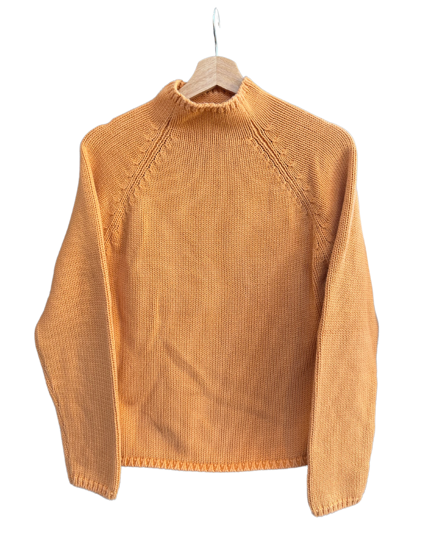 PASTEL ORANGE MOCKNECK SWEATER SMALL