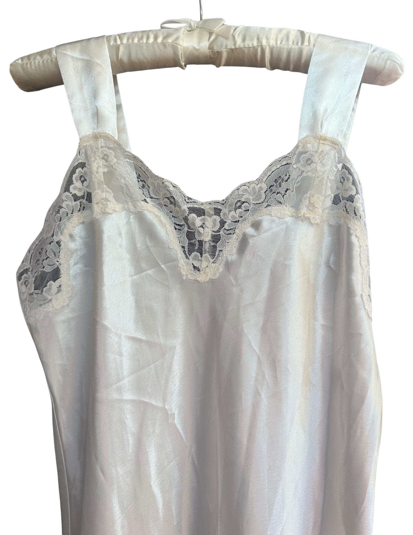 WHITE MIDI SLIP DRESS MEDIUM
