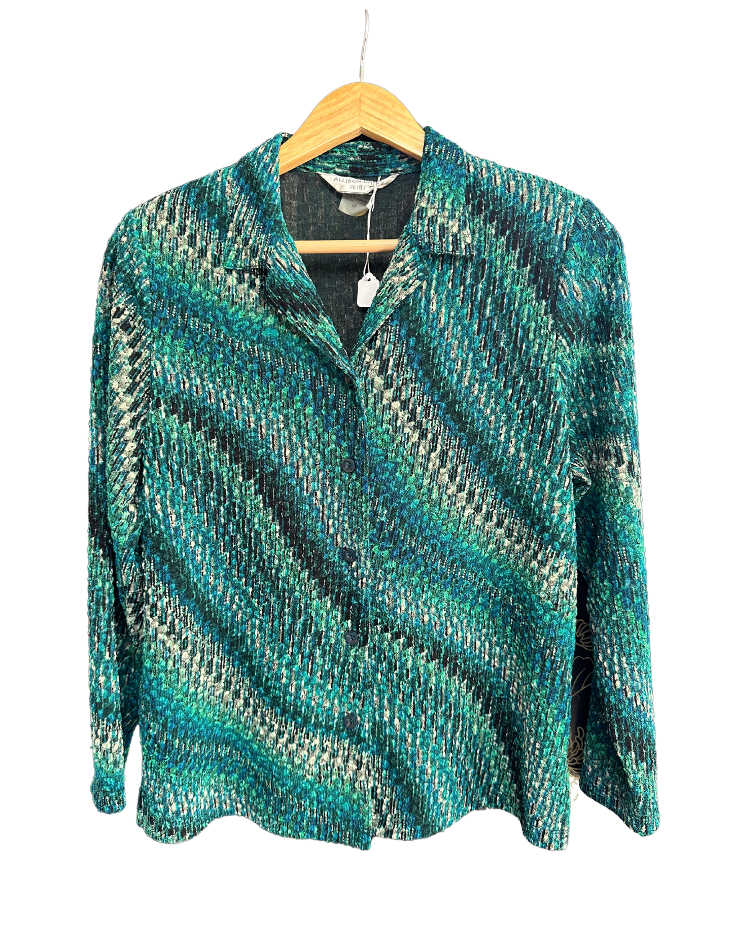 TEAL KNIT BUTTON UP