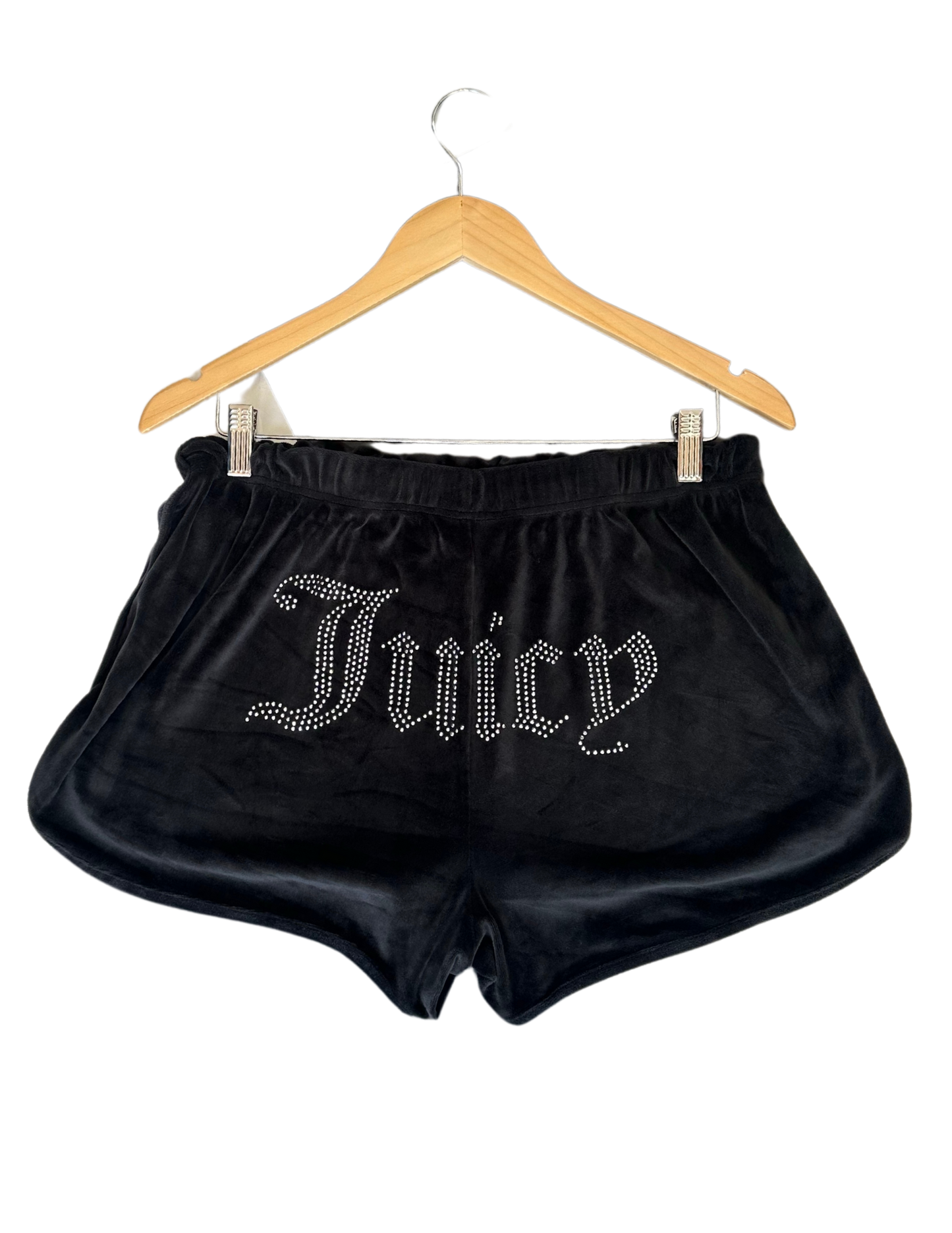 JUICY BLACK VELOUR SHORTS XL