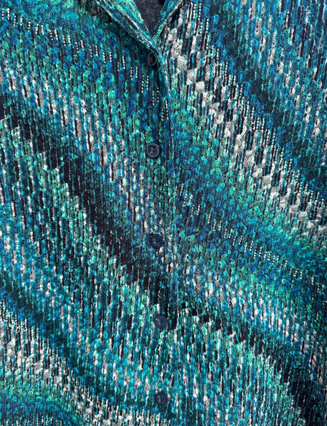 TEAL KNIT BUTTON UP