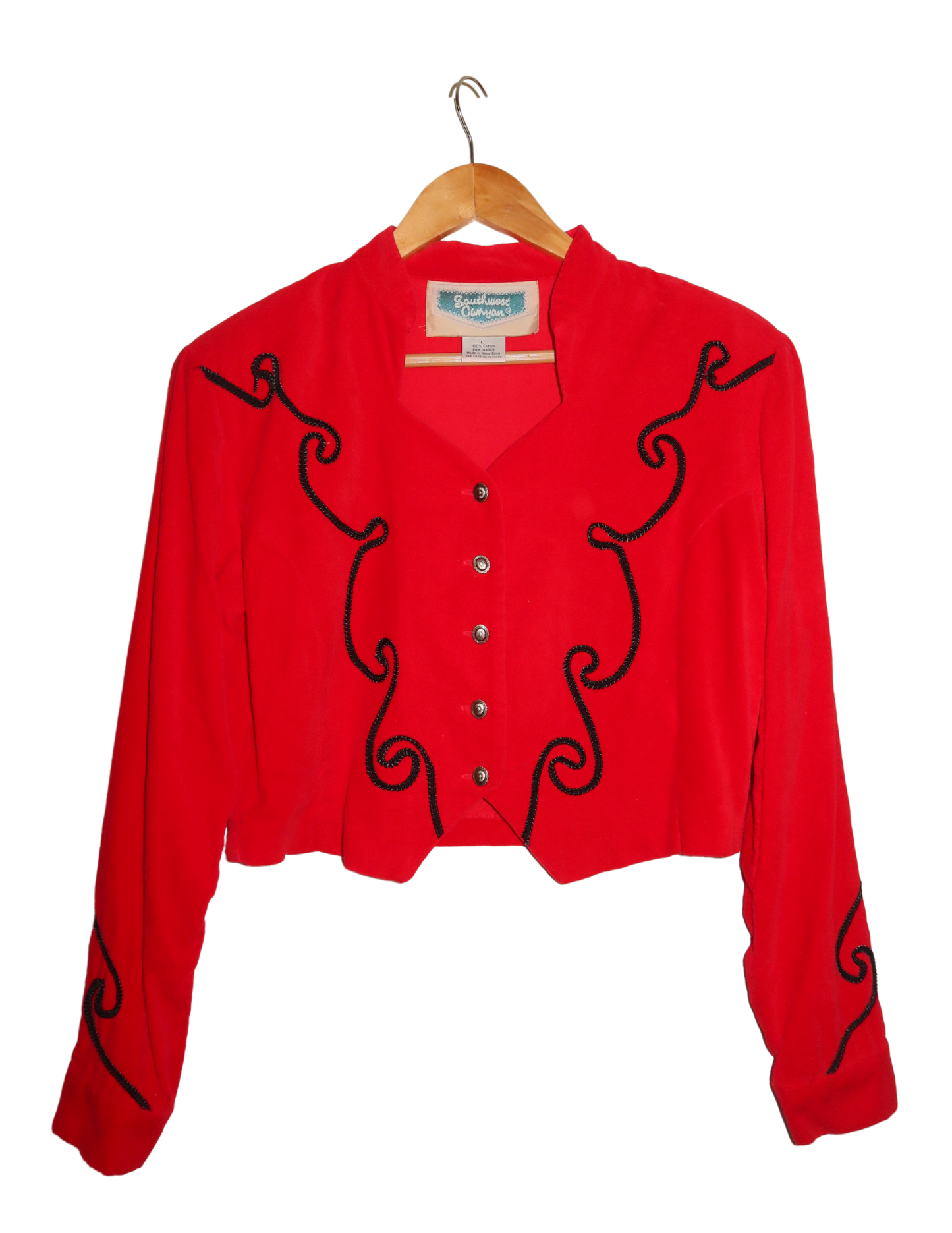 RED ROPE CROPPED JACKET LARGE