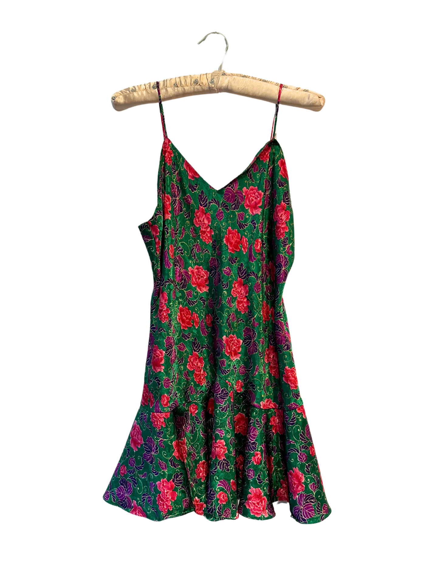 GREEN AND PINK FLORAL SLIP LARGE