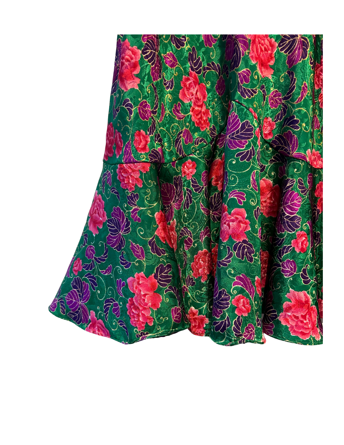 GREEN AND PINK FLORAL SLIP LARGE