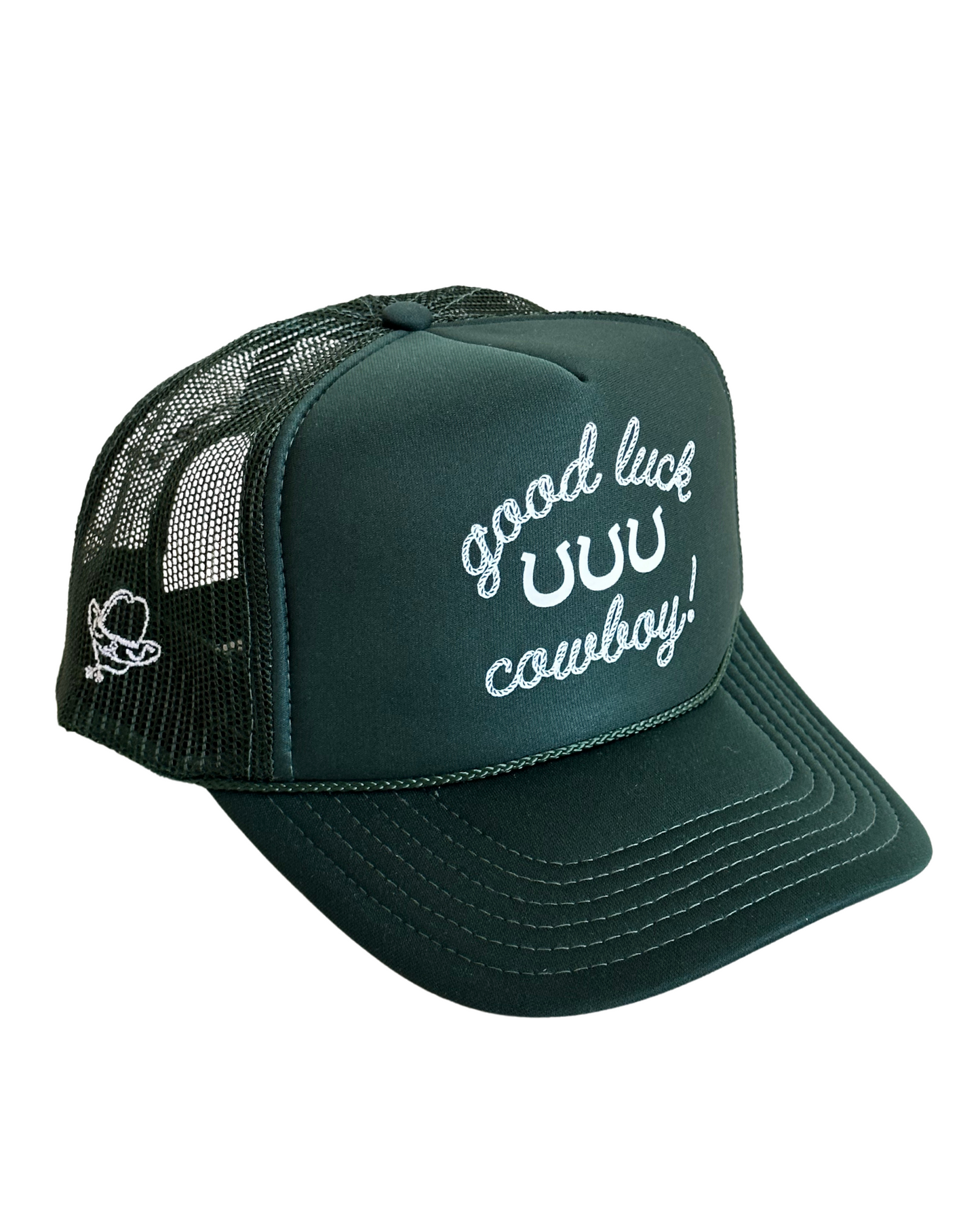 GOOD LUCK COWBOY! ® TRUCKER IN GREEN