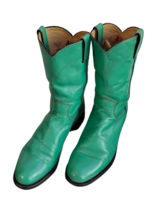 TURQUOISE COWBOY BOOTS SIZE 6.5