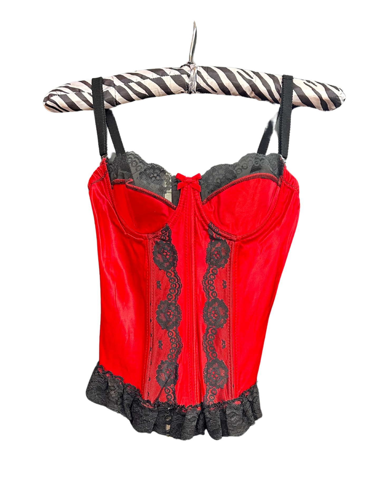 RED AND BLACK CORSET TOP XS