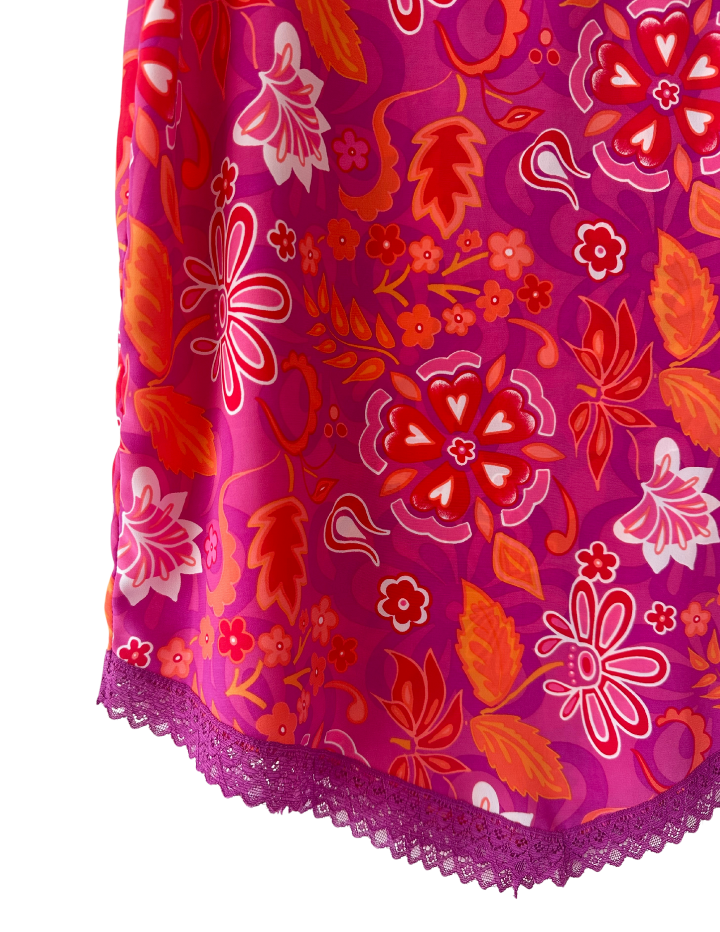 FUCHSIA AND ORANGE TO-THE-KNEE SKIRT MEDIUM