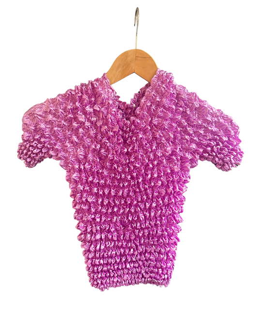 FUCHSIA POPCORN TOP ONE SIZE