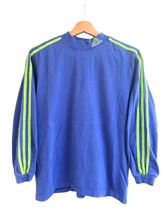 BLUE AND LIME ADIDAS MOCKNECK S/M