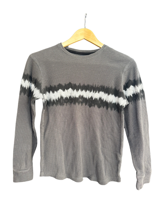 GREY LONGSLEEVE WAFFLE BABY TEE XS/S