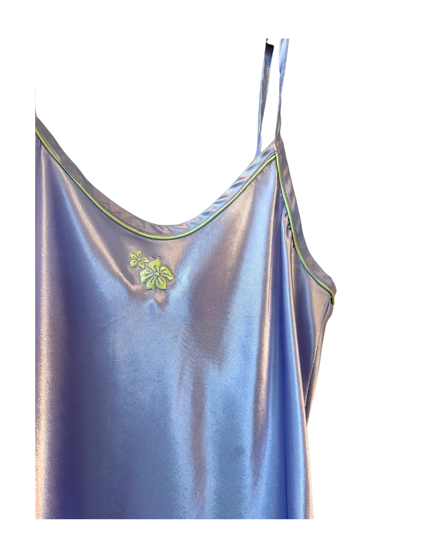 LAVENDAR AND LIME FLORAL EMBORIDERY SLIP LARGE