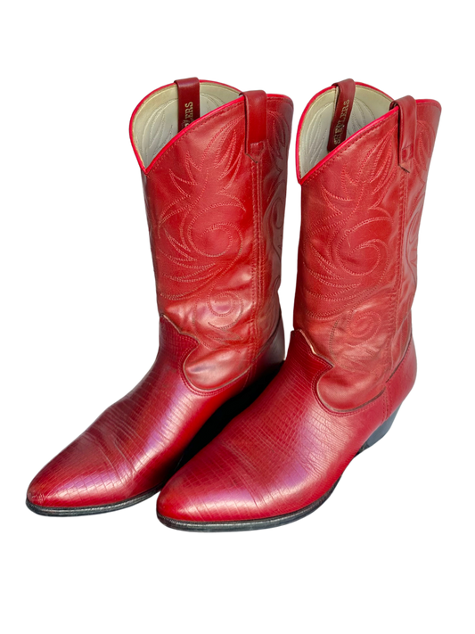 SHEPLERS RED COWBOY BOOTS SIZE 6.5