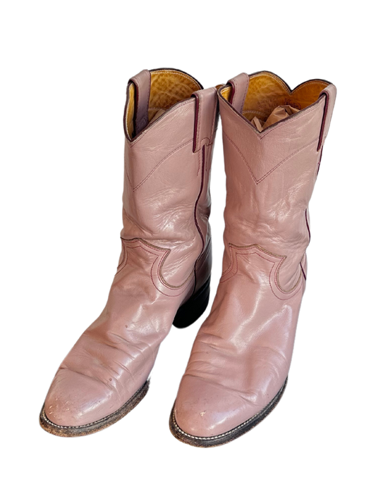 PEARL PINK COWBOY BOOTS SIZE 6