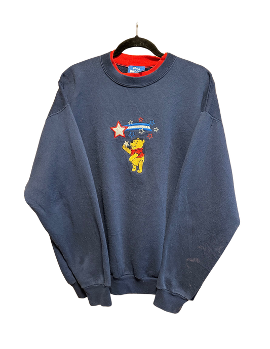 WINNIE THE POOH NAVY CREWNECK LARGE