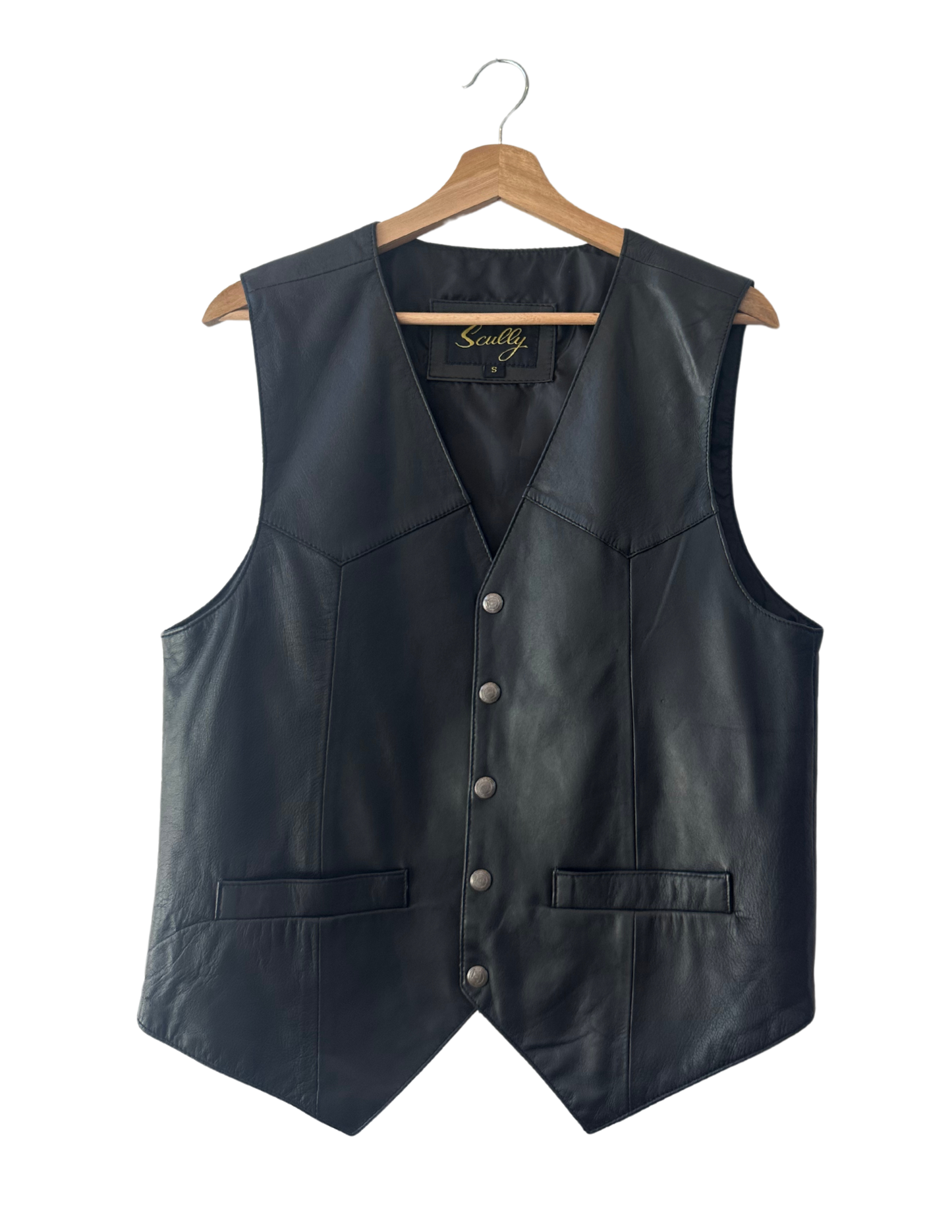 SIMPLE LEATHER VEST S/M