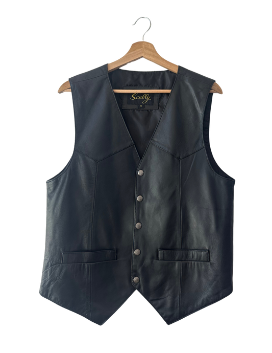 SIMPLE LEATHER VEST S/M