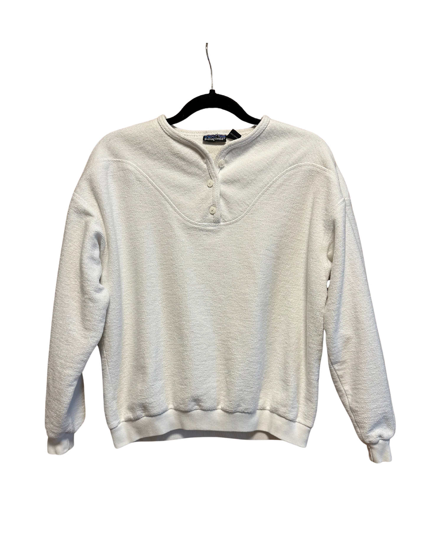 WHITE PATAGONIA HENLEY CREWNECK MEDIUM