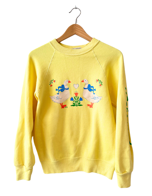 DUCK LOVERS BRIGHT YELLOW CREWNECK SMALL