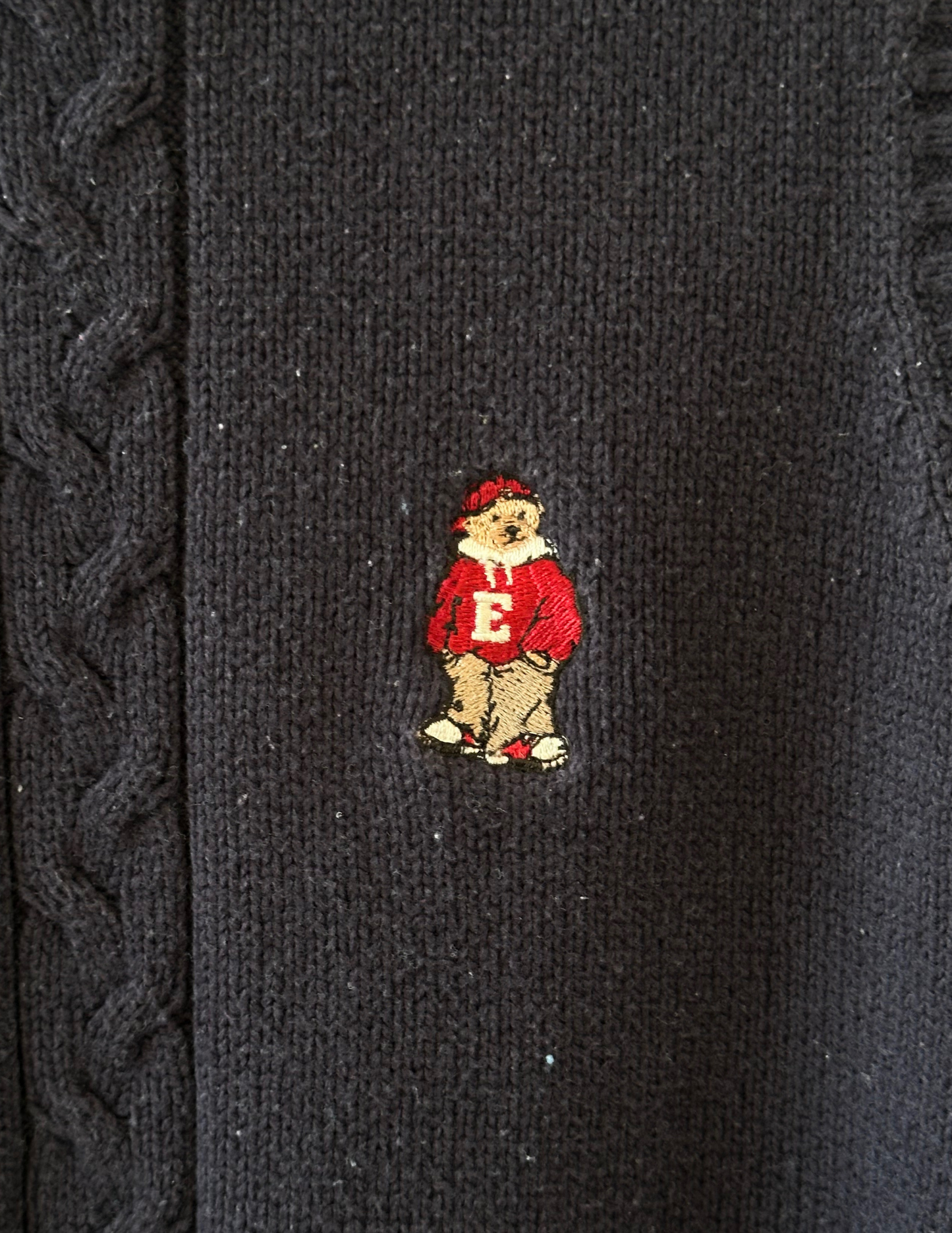 EMBROIDERED BEAR NAVY SWEATER VEST XS-SMALL