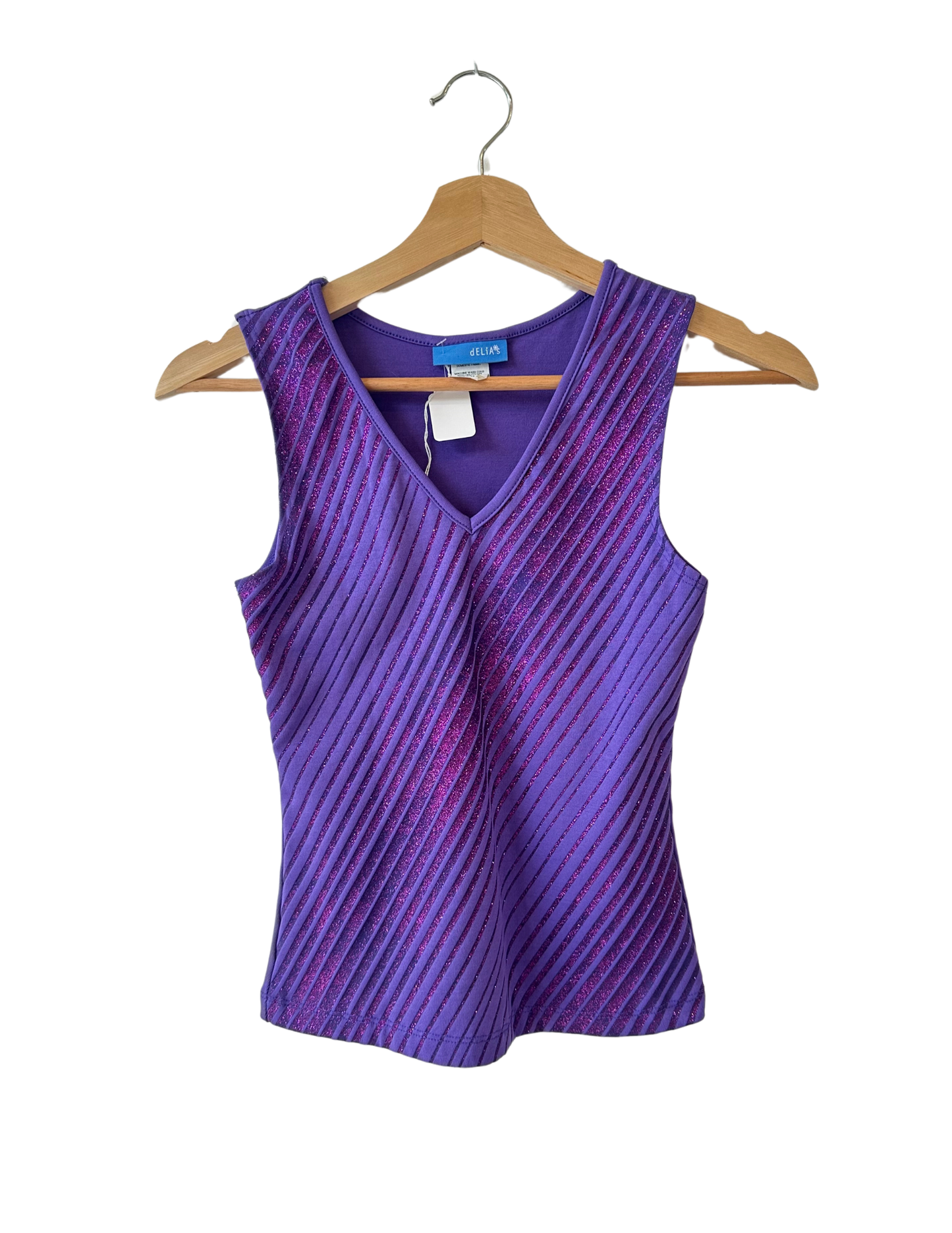 DELIA'S PURPLE GLITTER TANK XS