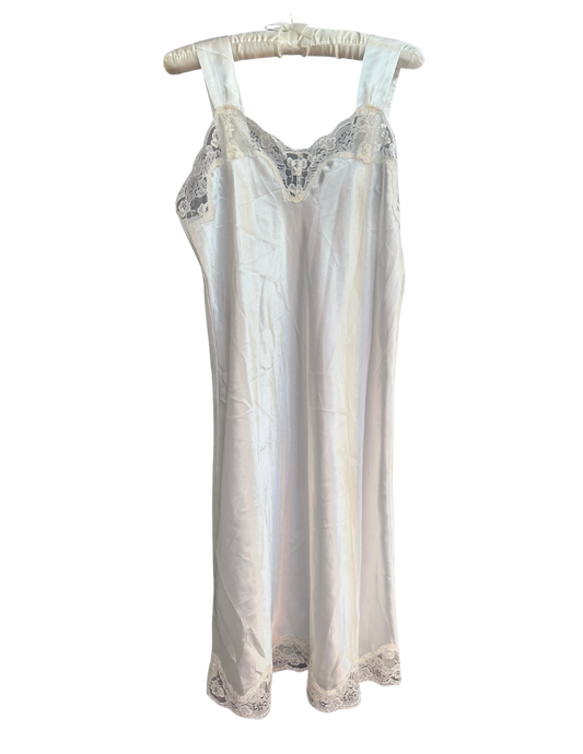 WHITE MIDI SLIP DRESS MEDIUM