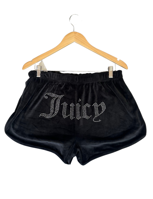 JUICY BLACK VELOUR SHORTS XL