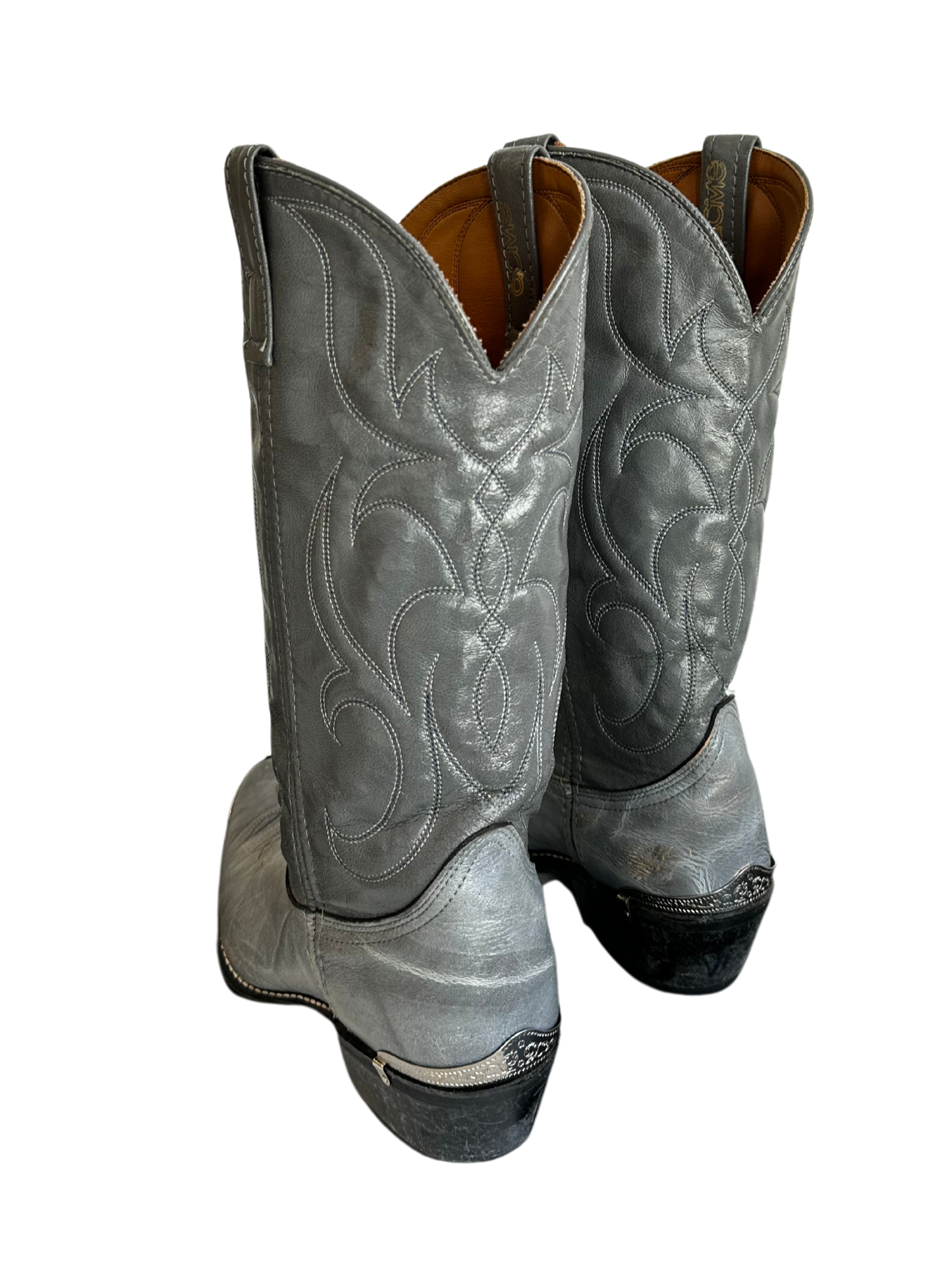 ACME GREY METAL DETAIL COWBOY BOOTS SIZE 11