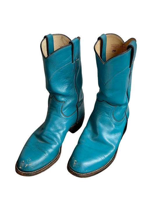 TEAL COWBOY BOOTS SIZE 7
