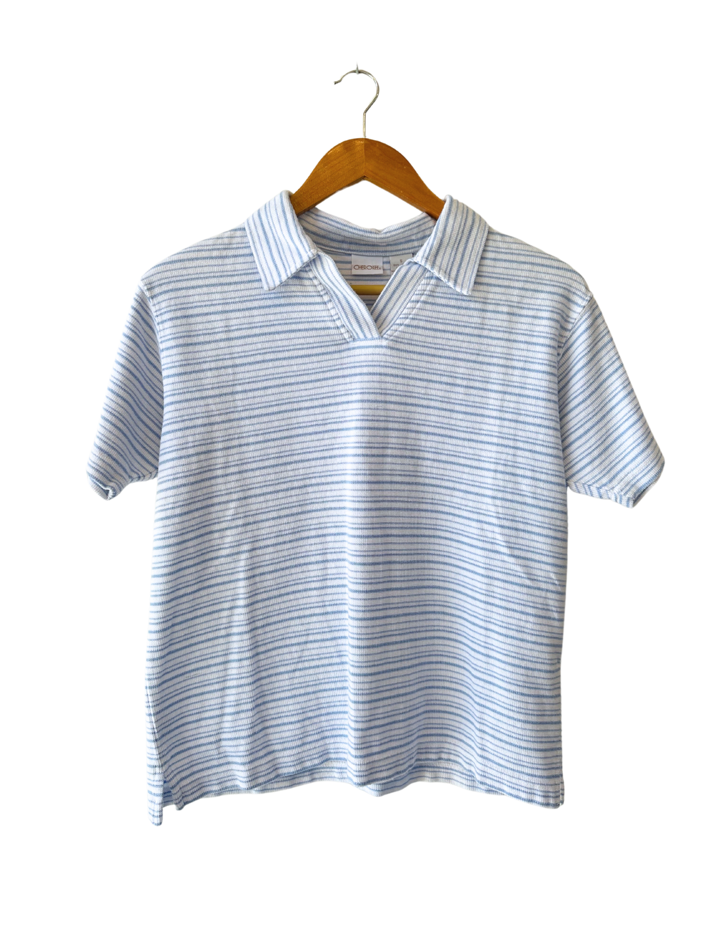 BABY BLUE KNIT POLO TEE SMALL