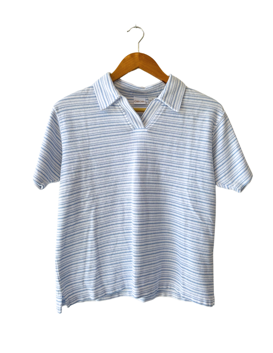 BABY BLUE KNIT POLO TEE SMALL