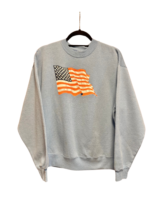 AMERICAN FLAG BABY BLUE CREWNECK LARGE