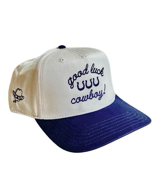 GOOD LUCK COWBOY! ® HAT IN NAVY
