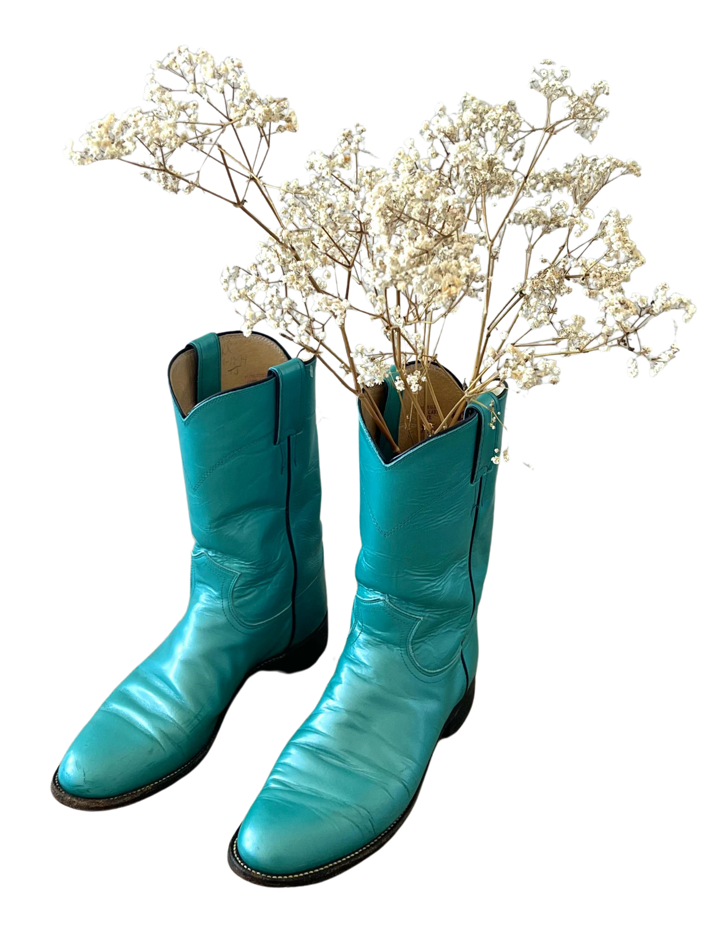 TEAL METALLIC COWBOY BOOTS